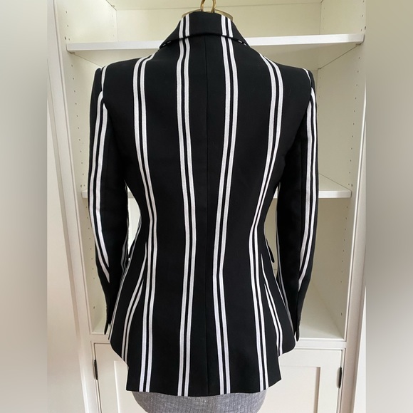 Maje Black and White striped blazer - Picture 5 of 7